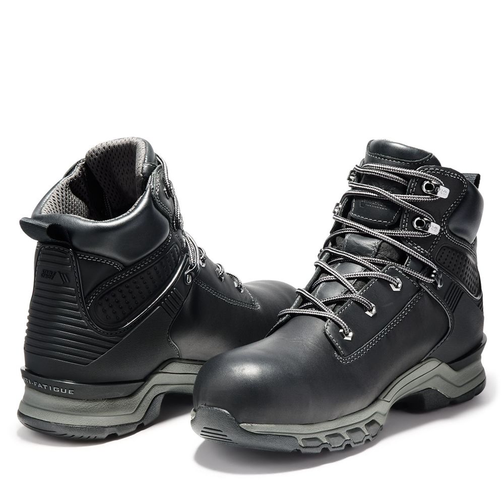 Timberland Μποτακια Εργασίας Ανδρικα Μαυρα - Pro® Hypercharge 6\" Comp Toe - Greece 3950248-SN